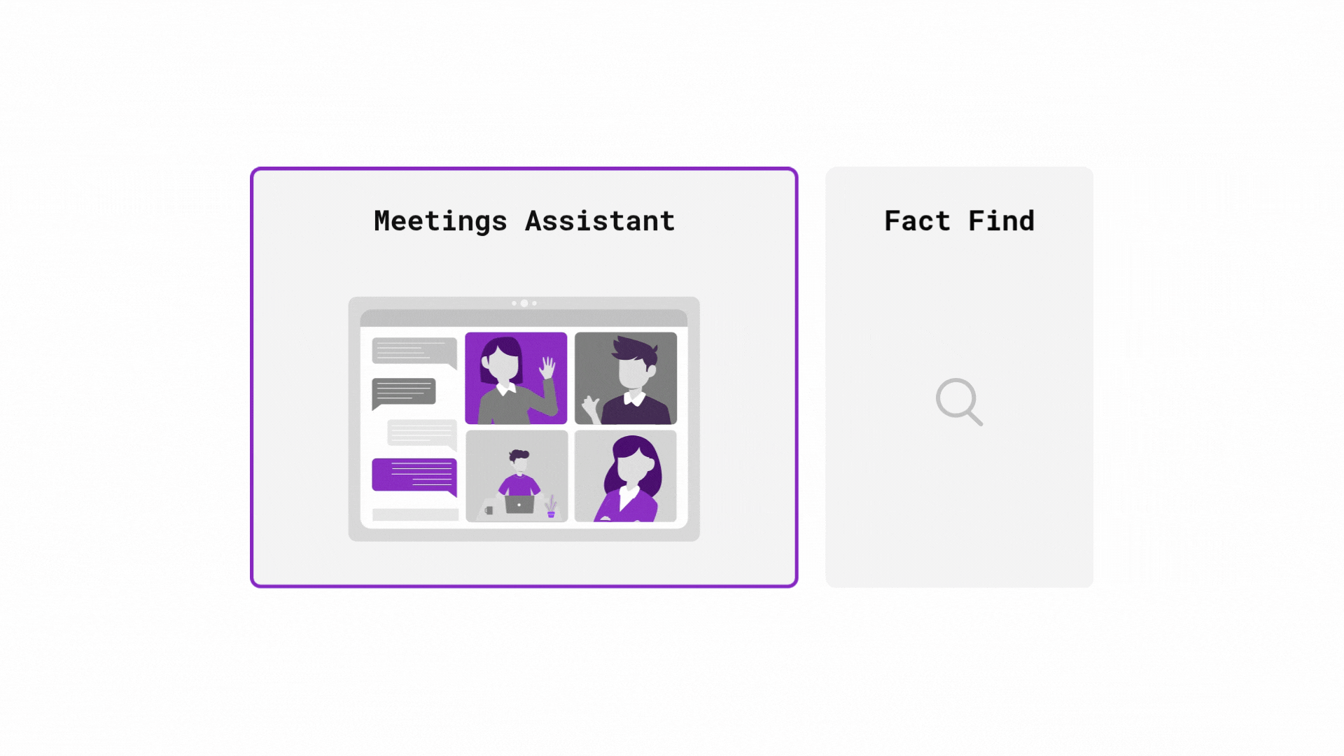 AI meetings assistant interface showing transcription and insights
