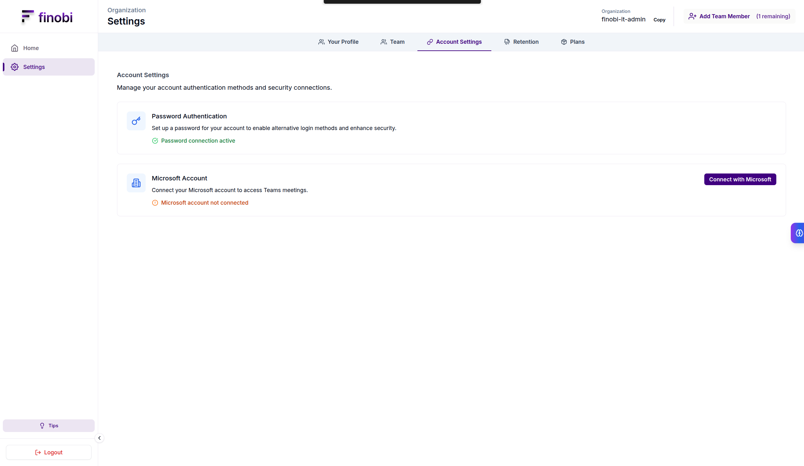 Connect Microsoft integration