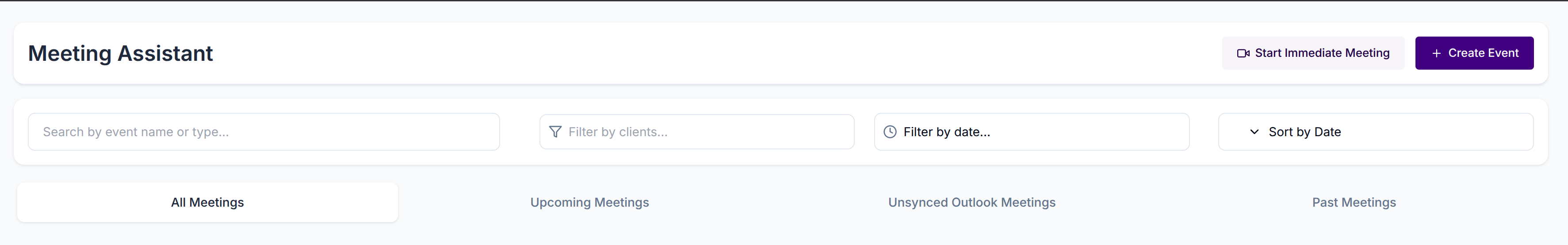 Start Immediate Meeting button